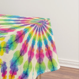 Mesa con Tie Dye Psicodélico | Mantel Retro Groovy