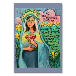 Mesa Corazón inmaculado de María, tarjeta de oración de