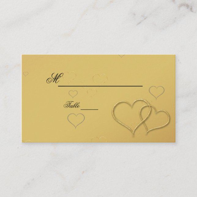 Mesa Corazones dorados - Tarjeta de lugar (Anverso)