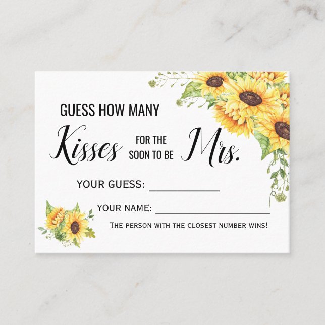 Mesa ¿Cuántos besos para que pronto sea la tarjeta de j (Anverso)