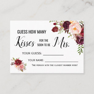Mesa ¿Cuántos besos para que pronto sea la tarjeta de j