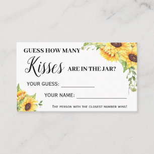 Mesa ¿Cuántos besos tiene la tarjeta de juego Bridal Sh