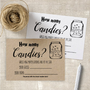 Mesa ¿Cuántos Cañones? Tarjeta de juego Bridal Shower