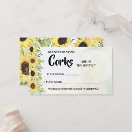 Mesa Cuántos Corks Sunflower Ducha de novia Tarjeta de 