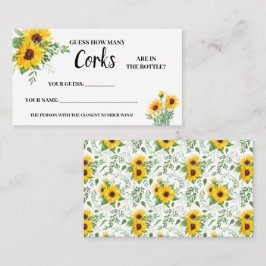 Mesa Cuántos Corks Sunflower Ducha de novia Tarjeta de 
