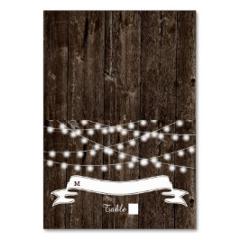 Mesa Cuerdas de luces en la antigua tarjeta de acompaña