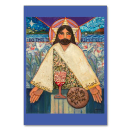 Mesa Cuerpo y sangre, tarjeta de oración eucaristía