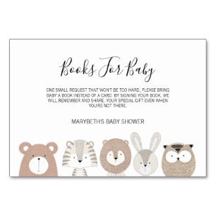 Mesa Cute Animals Baby Shower Trae Una Tarjeta De Solic