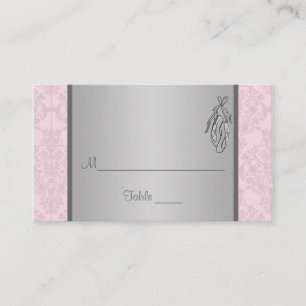 Mesa Damasco rosa y gris, tarjeta de lugar para las zap