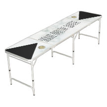 Mesa de Beer Pong larga personalizada con cita de