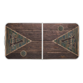 Mesa de Beer Pong Triángulo Rústico de Lujo