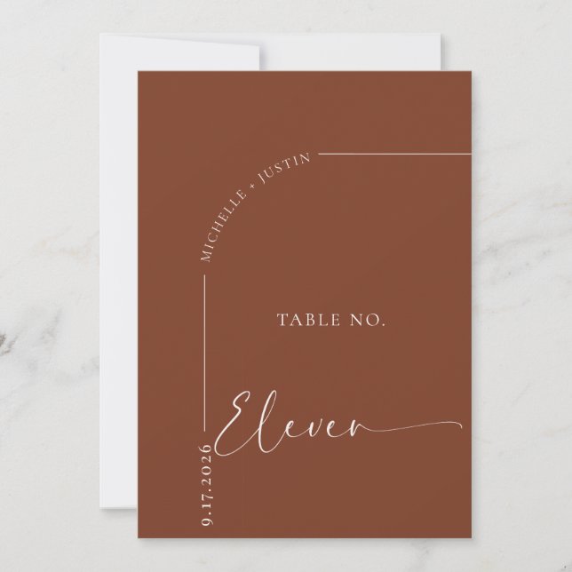 Mesa de Caligrafía | Tarjetas de Mesa de Boda (Anverso)