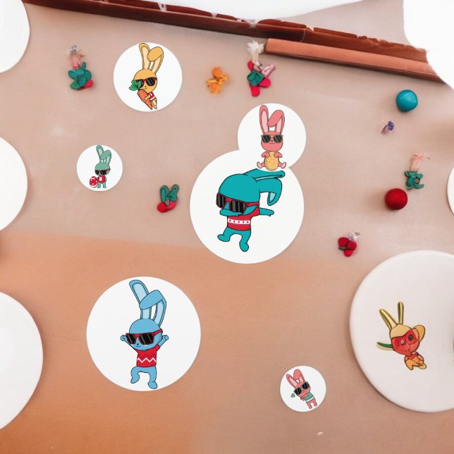 Mesa de conejo genial confeti (funny cool bunny party confetti,kids birthday party,baby shower,graduation,night party confetti)