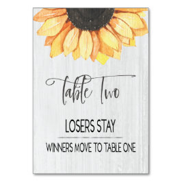 Mesa De Girasol Rústico Número De Mesa De Dos Bunc