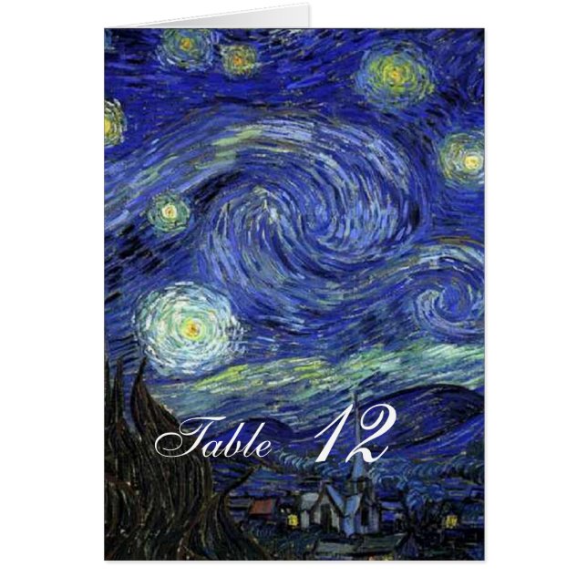 Mesa de la cena. Vincent van Gogh, Noche Starry (Frente)