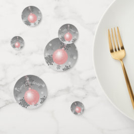 Mesa de ornamentos de Navidad Rosa Fancy Confetti