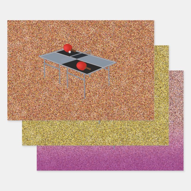 Mesa de ping-pong, rejas, bolas, hojas de envolver (Set)