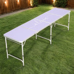 Mesa De Pong Lavender Purple Modern Script Girly Monograma Nomb<br><div class="desc">Lavender Purple Simple Script Nombre Beer Pong Tabla. Esto hace que el dulce perfecto cumpleaños 16,  boda,  ducha de novia,  aniversario,  ducha de bebé o fiesta de soltera sea regalo para alguien que ama el lujo glam y los estilos de moda.</div>
