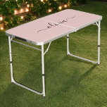 Mesa De Pong Nombre del Monograma de Rubor Dusty Pink Moderne S<br><div class="desc">Tabla de Monograma de Guión Simple Rosa Dusty de Rubor Beer Pong. Esto hace que el dulce perfecto cumpleaños 16,  boda,  ducha de novia,  aniversario,  ducha de bebé o fiesta de soltera sea regalo para alguien que ama el lujo glam y los estilos de moda.</div>