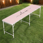 Mesa De Pong Nombre del Monograma de Rubor Dusty Pink Moderne S<br><div class="desc">Tabla de Beer Pong con el nombre sencillo del script color rosa y polvoriento de Rubor. Esto hace que el dulce perfecto cumpleaños 16,  boda,  ducha de novia,  aniversario,  ducha de bebé o fiesta de soltera sea regalo para alguien que ama el lujo glam y los estilos de moda.</div>