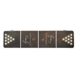 Mesa De Pong Piedra Monazita Marrón Oscuro con Apellido de Fami