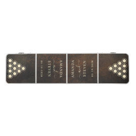 Mesa De Pong Piedra Monazita Marrón Oscuro con Nombres de Parej