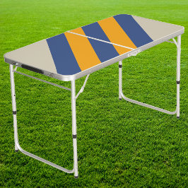 Mesa De Pong Trazado de sol retro azul cruzado