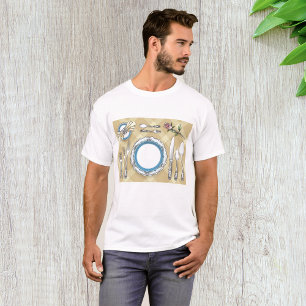 Mesa de restaurante con camiseta para hombres