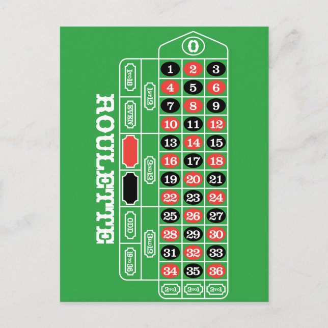 Mesa de Ruleta - Casino Apostar Para Ganar Tarjeta (Anverso)