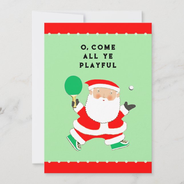Mesa de tenis de Navidad divertida (Anverso)