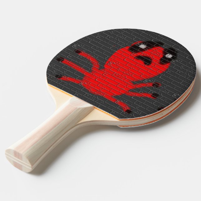 Mesa de Tenis de Ping Pong Araña Roja Grafiti Pala (Ángulo trasero)