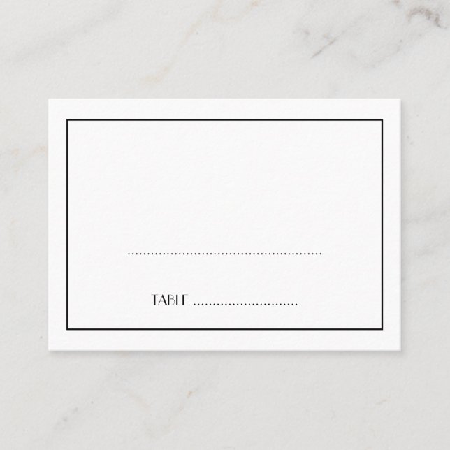 Mesa Decadent elegante tarjeta de boda negro (Anverso)