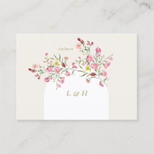 Mesa DIY Nombre primavera tarjeta de lugar de arco flor
