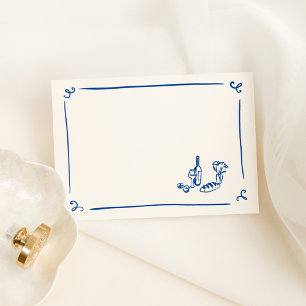 Mesa DIY Whimsical Mano dibujada tarjeta de la plaza az
