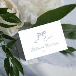 Mesa Dusty Blue Bow Tarjeta de lugar plegado