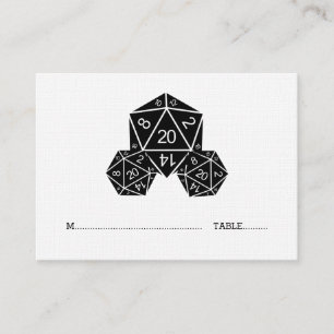 Mesa Ebony D20 Dice Boda Tarjeta de plaza