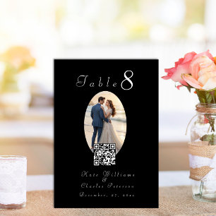 Mesa Elegante fotograma Tarjeta de tabla de códigos Qr
