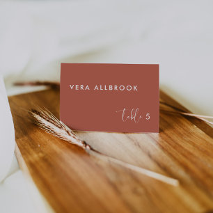 Mesa Elegante tarjeta de boda de arcilla roja moderna