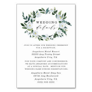 Mesa Elegante tarjeta de Boda floral azul turquesa