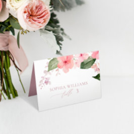 Mesa Elegante tarjeta de lugar Boda de flores rosadas d