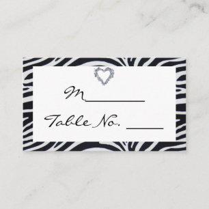 Mesa Elegante tarjeta de lugar Boda de rayas de cebra