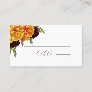 Mesa Elegante tarjeta de lugar de acuarela de color roj