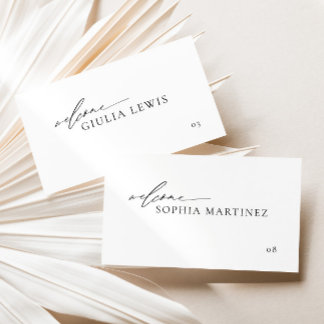 Mesa Elegante tarjeta de lugar de boda con letra caligr