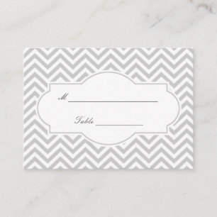 Mesa Elegante tarjeta de lugar de rayas de chevron gris