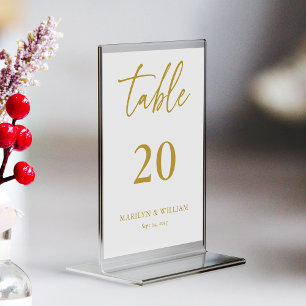 Mesa Elegante Tarjeta de número de tabla de Boda de gui