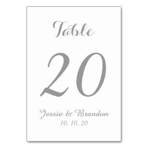 Mesa Elegante Tarjeta de número de tabla de Boda de gui
