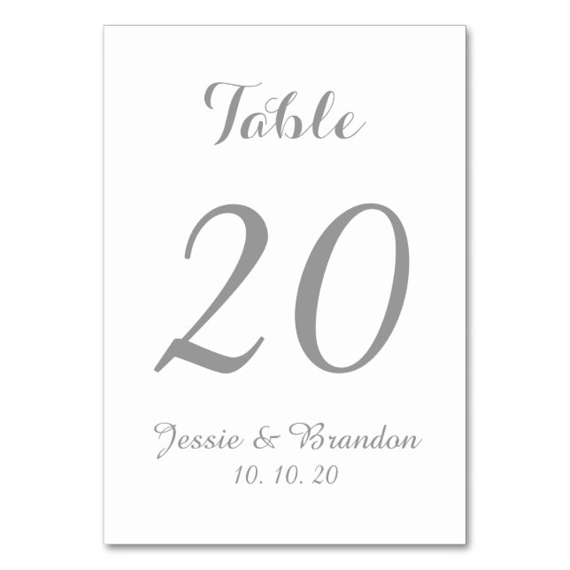 Mesa Elegante Tarjeta de número de tabla de Boda de gui (Anverso)