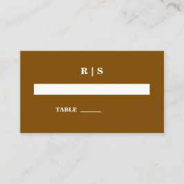 Mesa Elegante tarjeta de plaza Boda de Monograma Marrón
