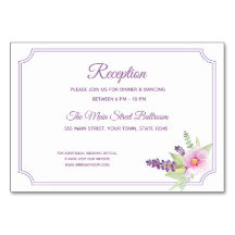 Elegante tarjeta de recepción para Bouquet floral