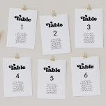 Mesa Elegante tarjeta retro de asientos en blanco y neg<br><div class="desc">Un tema de moda retro: adoptar este diseño tipográfico algo vintage y de diseño para tu papelería boda,  con una temática clásica en blanco y negro. Personalizable de texto,  colores y fondos.</div>